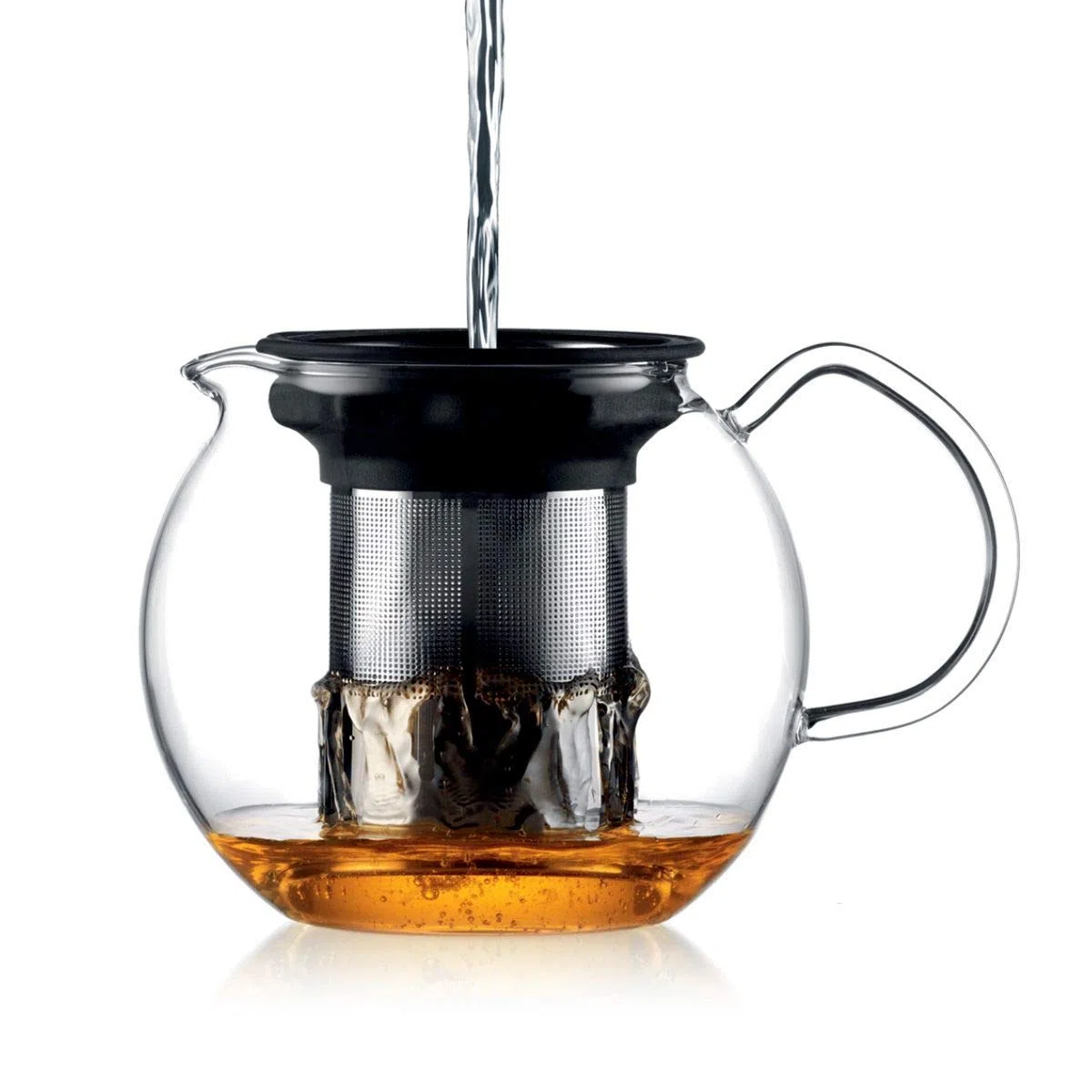 Bodum Assam - Tetera de émbolo, 1,5 l, Filtro y Tapa de Acero Inoxidable Brillante