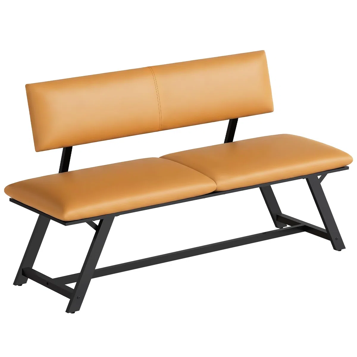 HOOBRO Banco con Respaldo, Asiento con Respaldo para Comedor Acolchado en PU, Banco de Comedor, Capacidad para 2-3 Personas, Apto para Comedor, Cocina, Salón, Pasillo, Marrón y Negro ECB18CD01