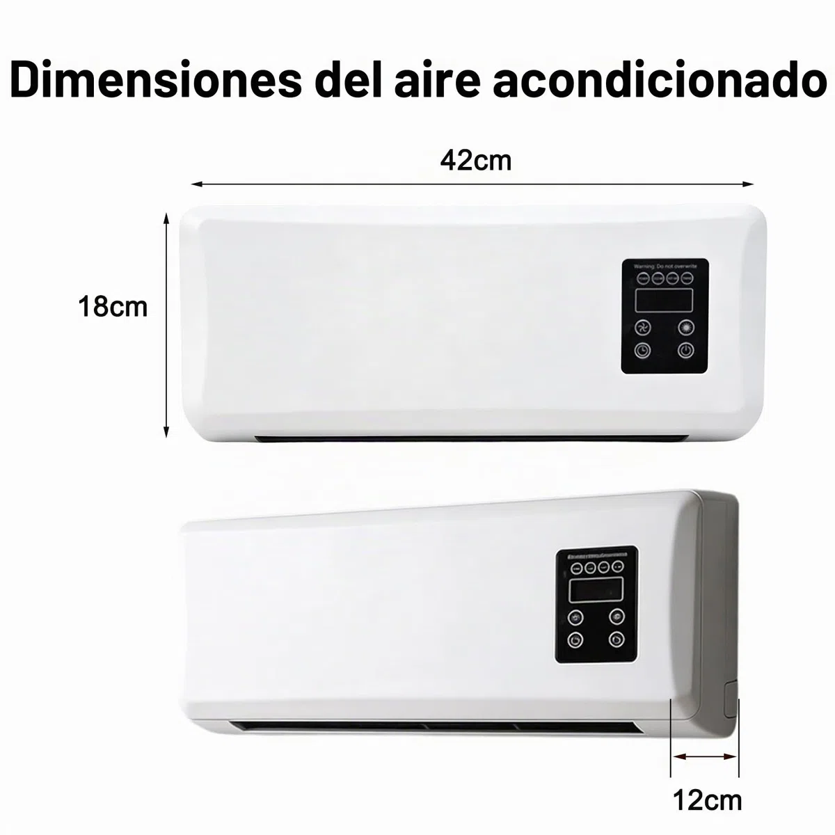 Acondicionador de Aire de Pared, 42x18x12cm, Ventilador Dual de Enfriamiento y Calefacción, Funcionamiento Silencioso, Diseño Ahorro de Espacio para Dormitorio Baño (Estándar UK Blanco)