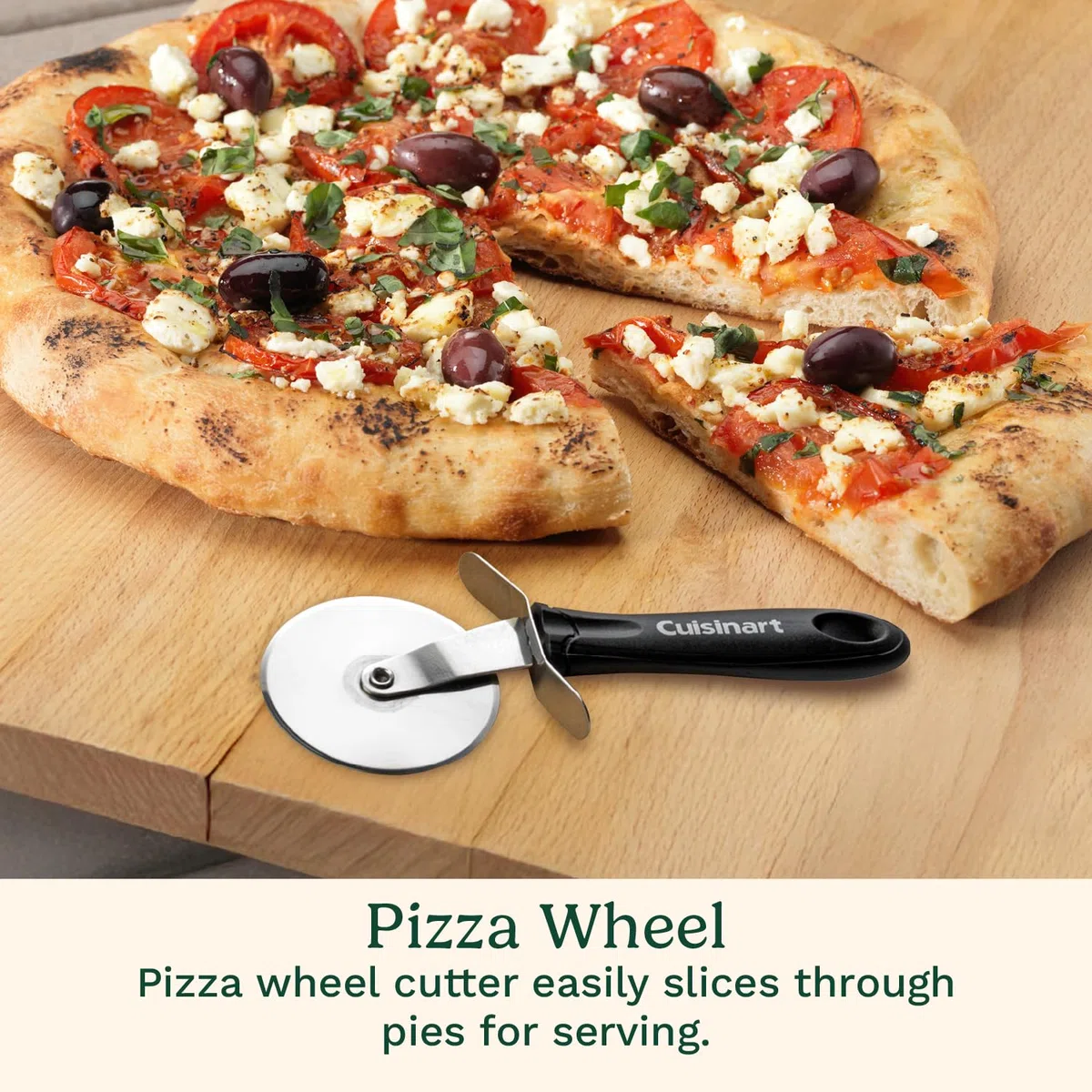 Cuisinart CPS - 445 – Set de Parrilla para Pizza de 3 Piezas (Piedra para Pizza, Cortador de Ruedapara Pizza,vPalapara Pizza)