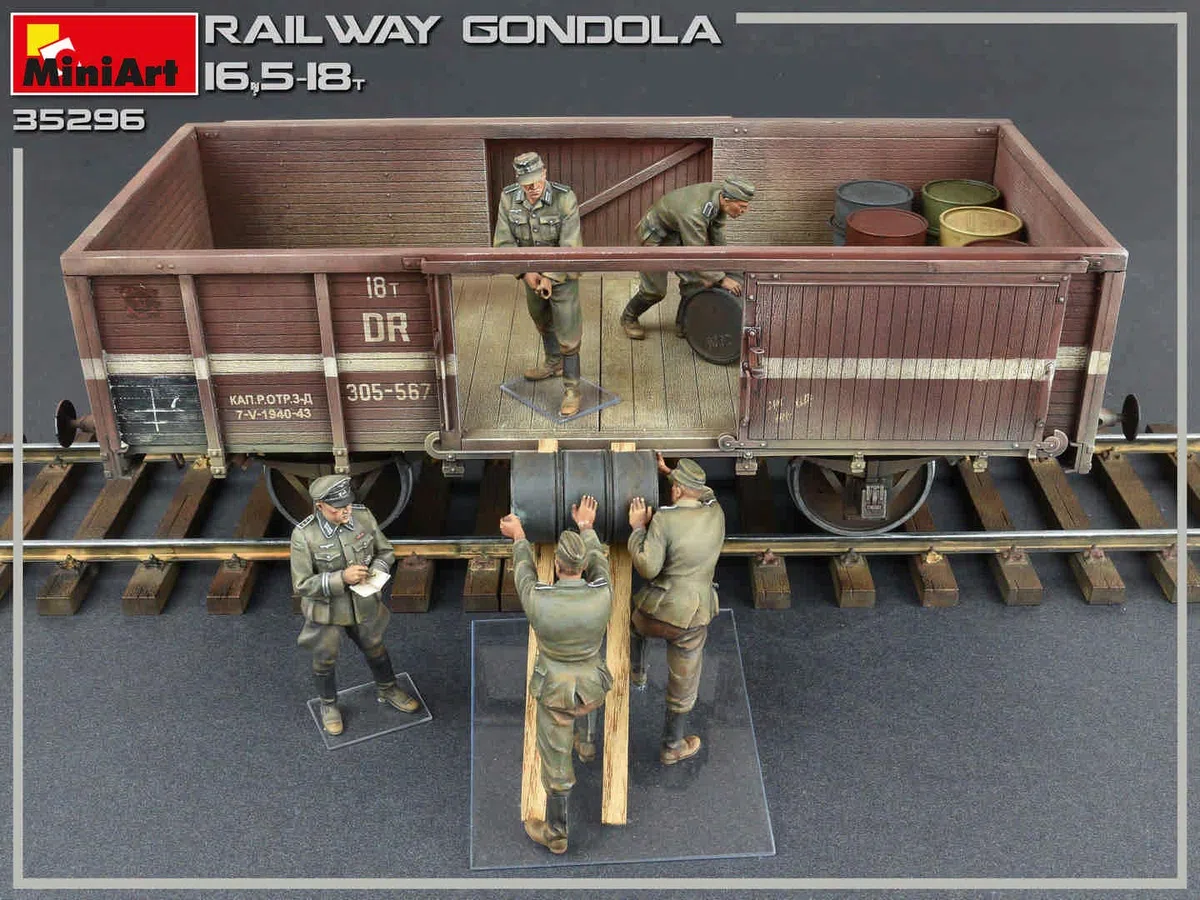 MiniArt 35296 1:35 - Vagón de ferrocarril 16,5 – 18to (5) – Reproducción Fiel al Original, construcción de maquetas, Kit de construcción de plástico, Manualidades, aficiones, Pegar, maqueta, Montaje