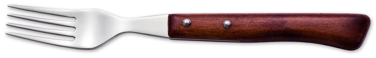 Arcos Serie Cuchillos de Mesa Caja 12 uds Tenedor, Tenedor de Acero Inoxidable 18/10 de 200 mm, Mango Madera Comprimida Color marrón (12 UDS)