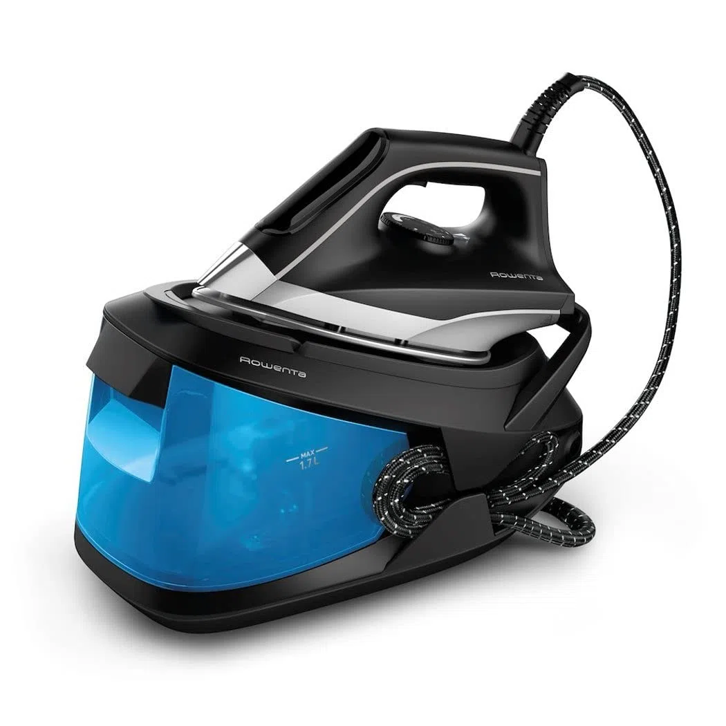 Rowenta Centro de Planchado Turbosteam VR8320 – Potencia 2600 W, vapor 120 g/min, golpe 350 g/min, 6.5 bares, modo Eco, suela MicroSteam400 láser, depósito extraíble 1,7 L (Reacondicionado)