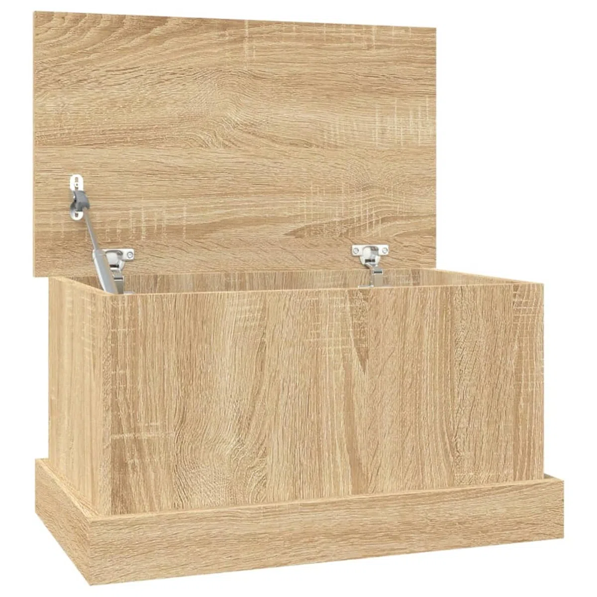 IKAYAA Baúl de Almacenamiento de Madera Baul Almacenaje Interior Baul Juguetes Infantil Taburete para Almacenaje con Tapa para Dormitorio Salón 50 x 30 x 28 cm Roble Sonoma
