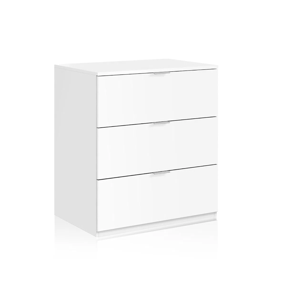 Habitdesign Cómoda 3 Cajones, 80x77x38 (AltoxAnchoxFondo-en cm), Cajonera Dormitorio Color Blanco Artik, Modelo LowCost