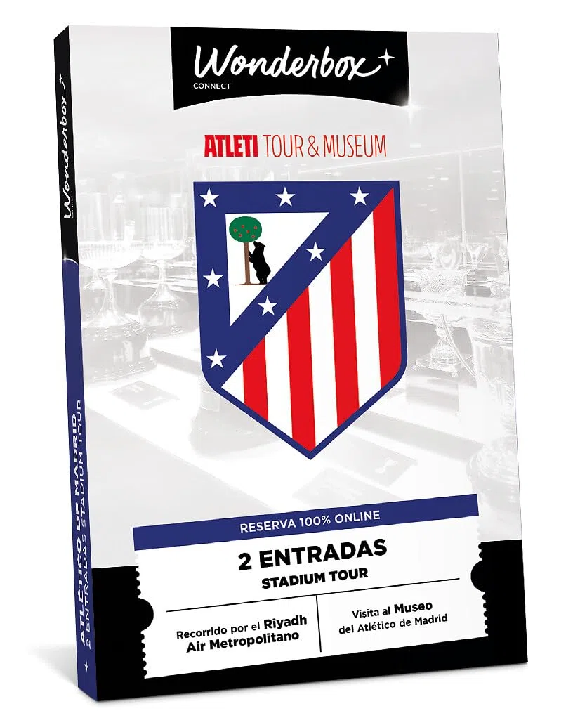 WONDERBOX Connect - Caja Regalo - Atlético de Madrid - 2 entradas para Territorio Atleti - Visita al Museo + Tour del Estadio - Válido Durante 27 Meses