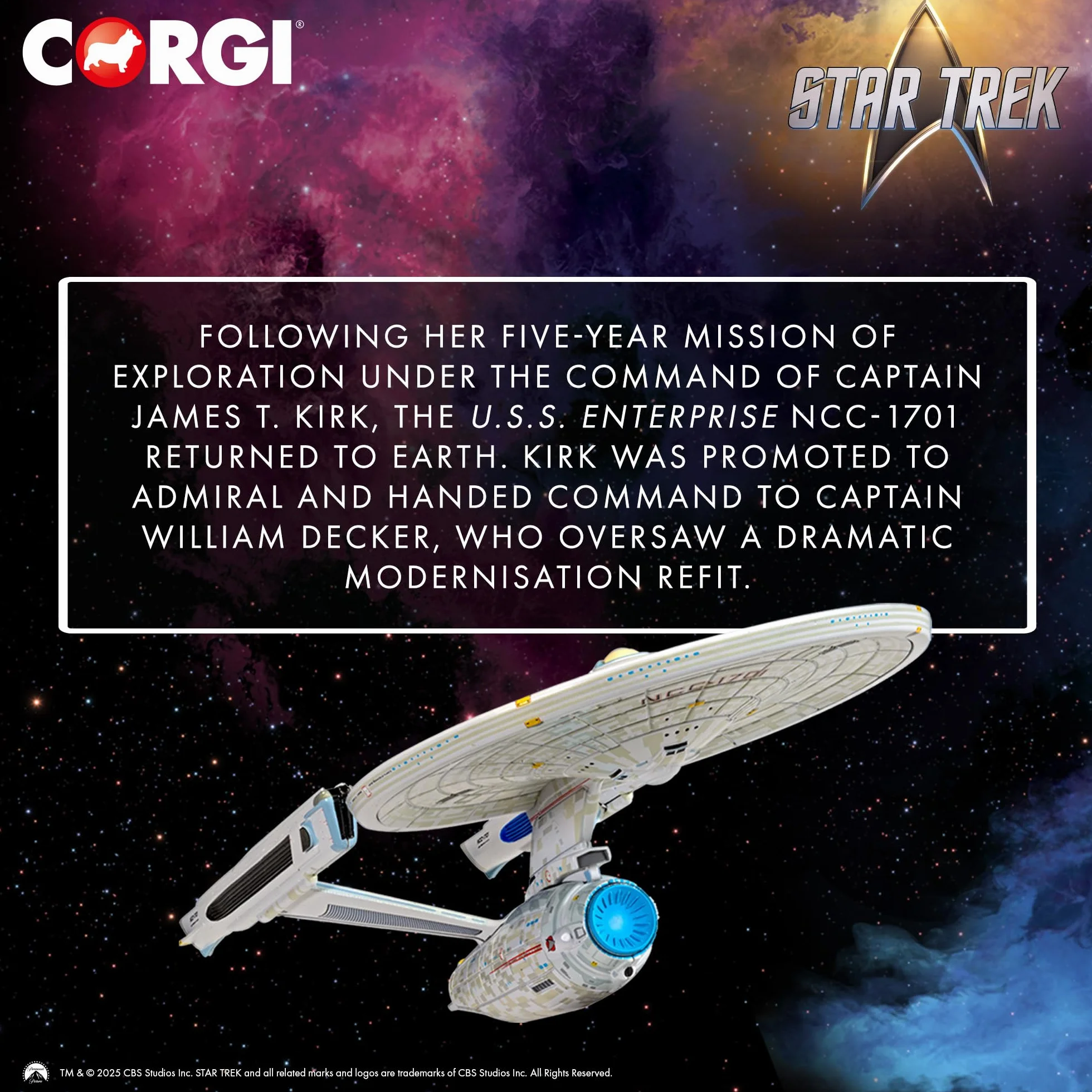 Corgi CC98001 Star Trek USS Enterprise NCC-1701 Refit (Star Trek II: The Wrath of Khan), película de televisión y Evento para Mayores de 14 años