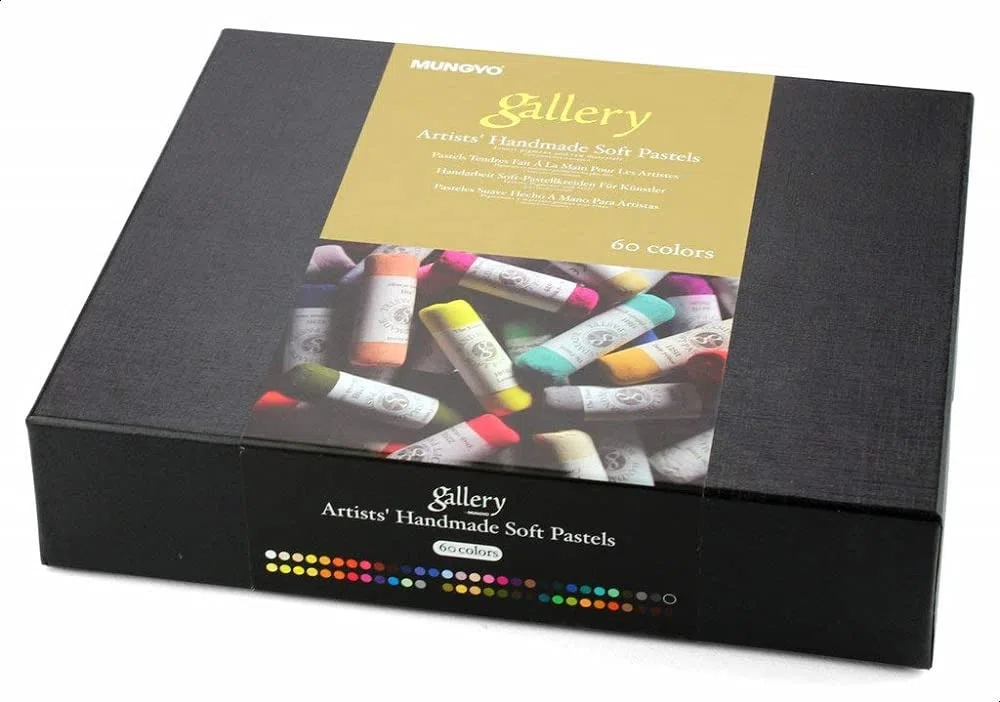 Mungyo MPHM-60 - Gallery Artists' Handmade Soft Pastels, set de 60 crayones pastel enrollados a mano de calidad artística, textura suave