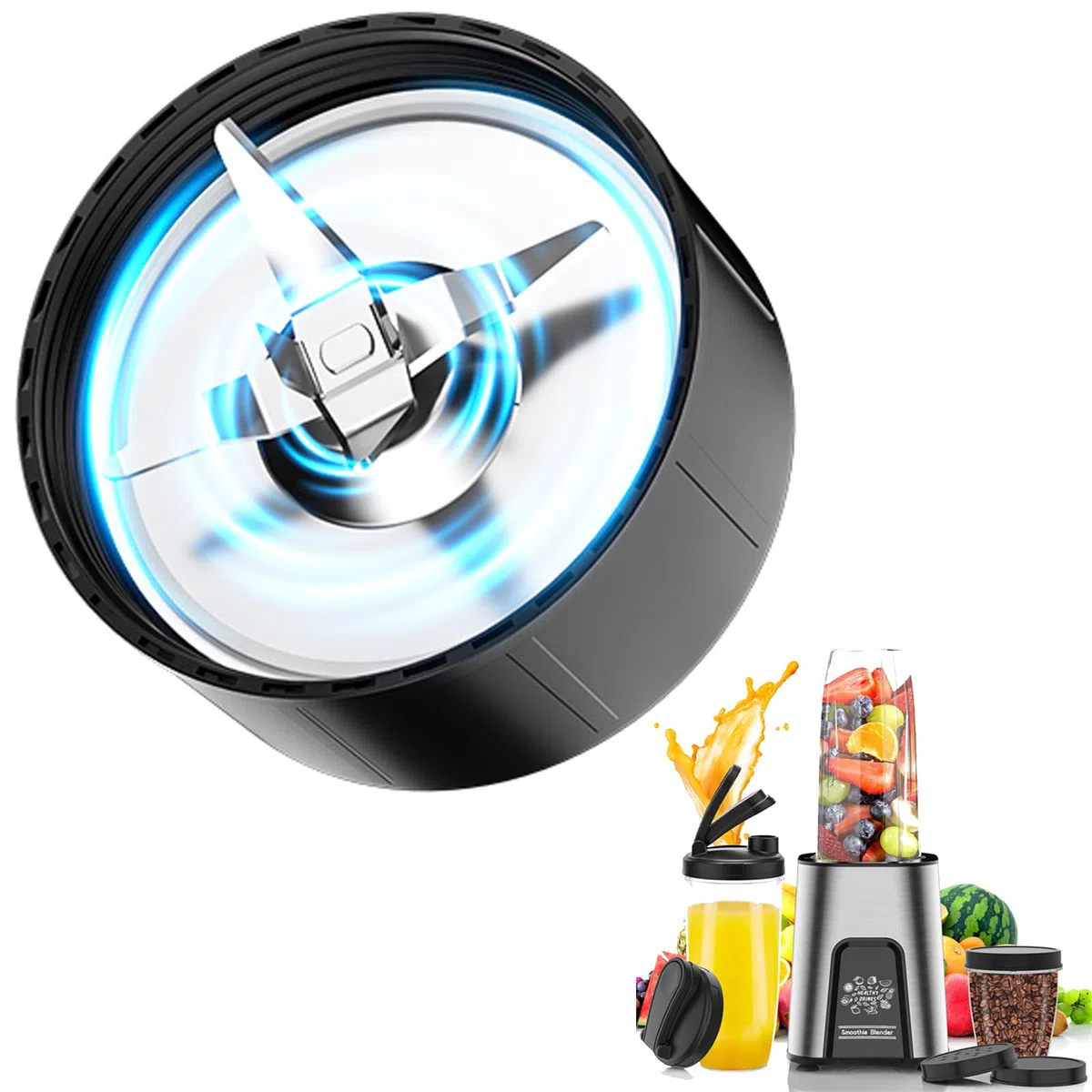 Cuchilla de repuesto para batidora Rawhui 800 W, cuchilla de acero inoxidable de 6 cuchillas, repuesto para batidora de 800 W
