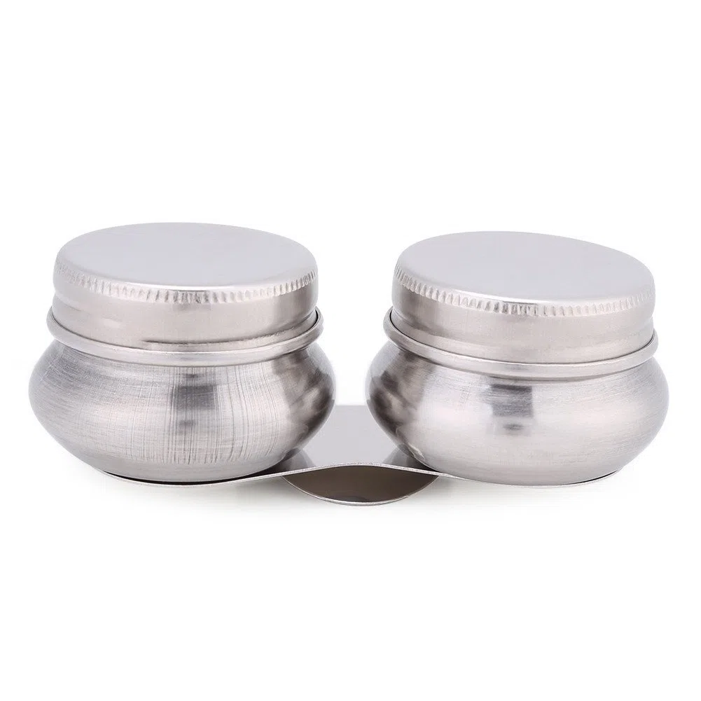 Recipiente de disolvente de trementina Megilp de Pintura al óleo de Copa Doble Grande de Acero Inoxidable con Tapa