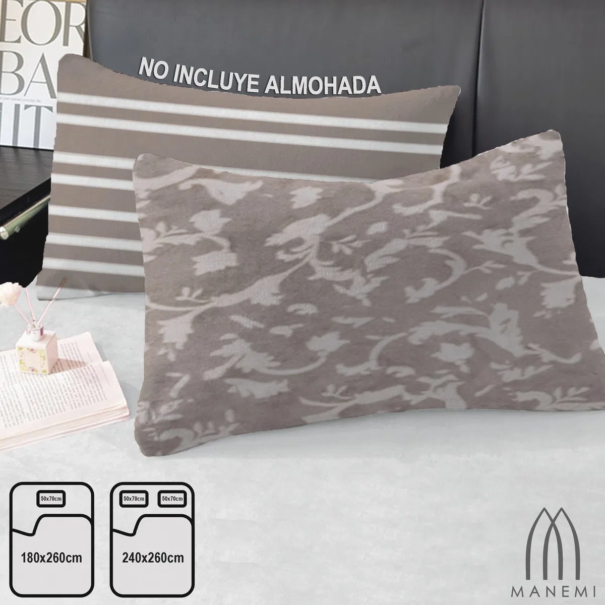 MANEMI Edredón Borrego 180 x 260 cm con 1 Funda de Cojín - Nórdico Invierno Cálido y Suave, Relleno de Micro Fibra Poliéster, Reversible Franle y Sherpa