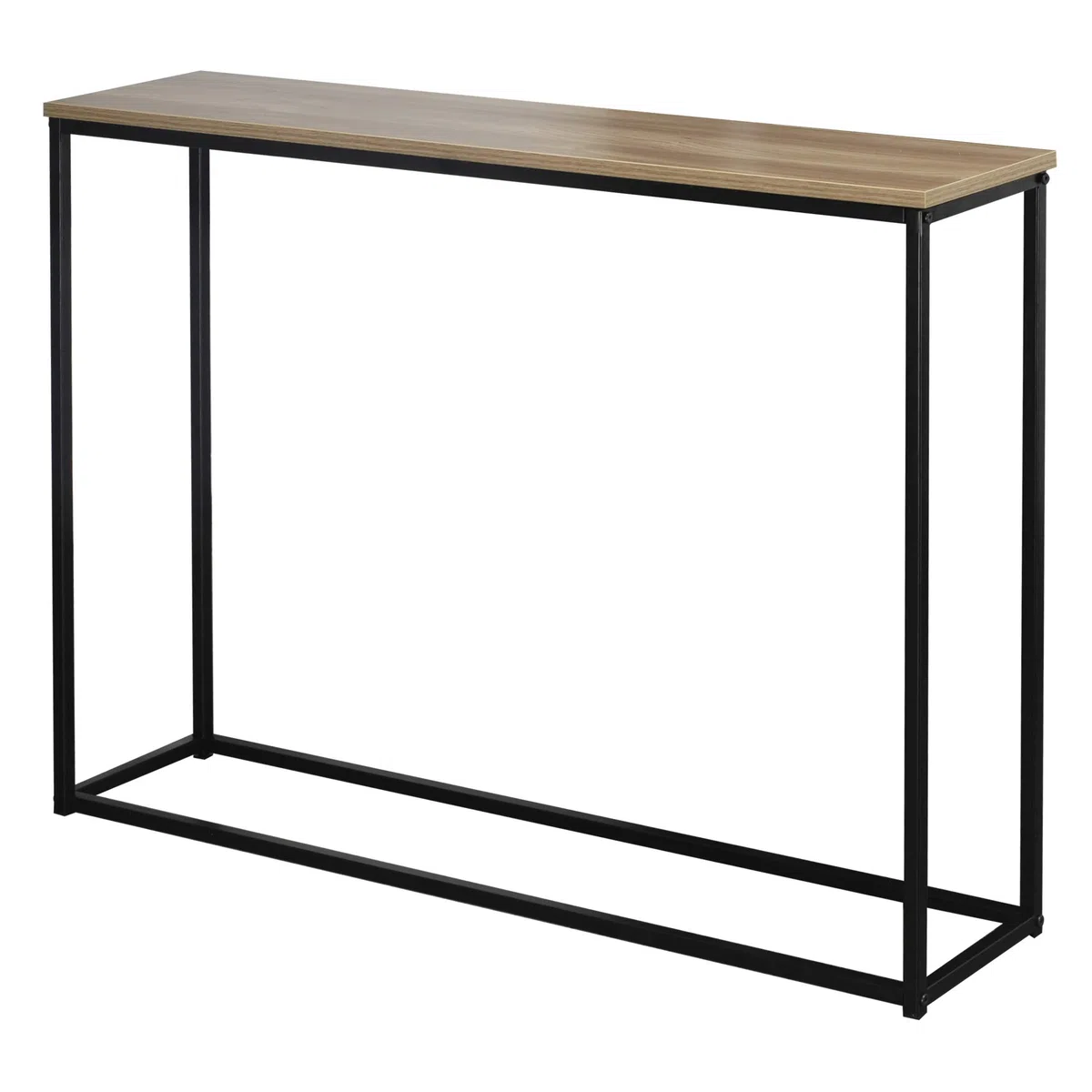 URBNLIVING Consola de recibidor de madera con patas de metal (Roble)