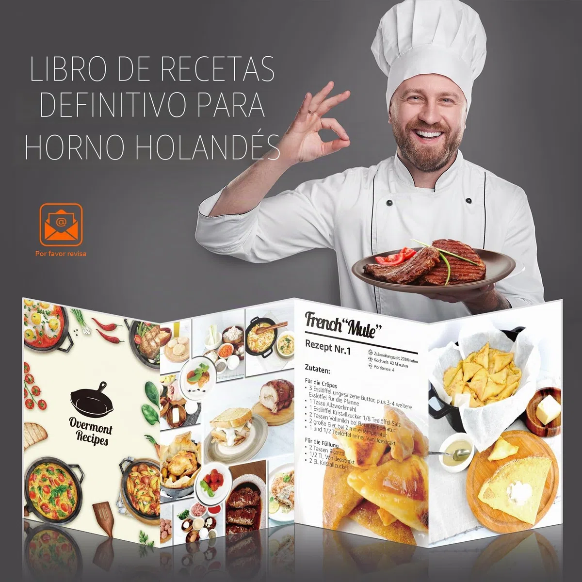 Overmont Olla Holandesa 4.73 L/ 5 Quart Cacerola de Hierro Fundido Tapa de Doble Función Sartén Plancha Pre Sazonado con Cubiertas de Manijas para Camping Cocina Casera Barbacoa Hornear