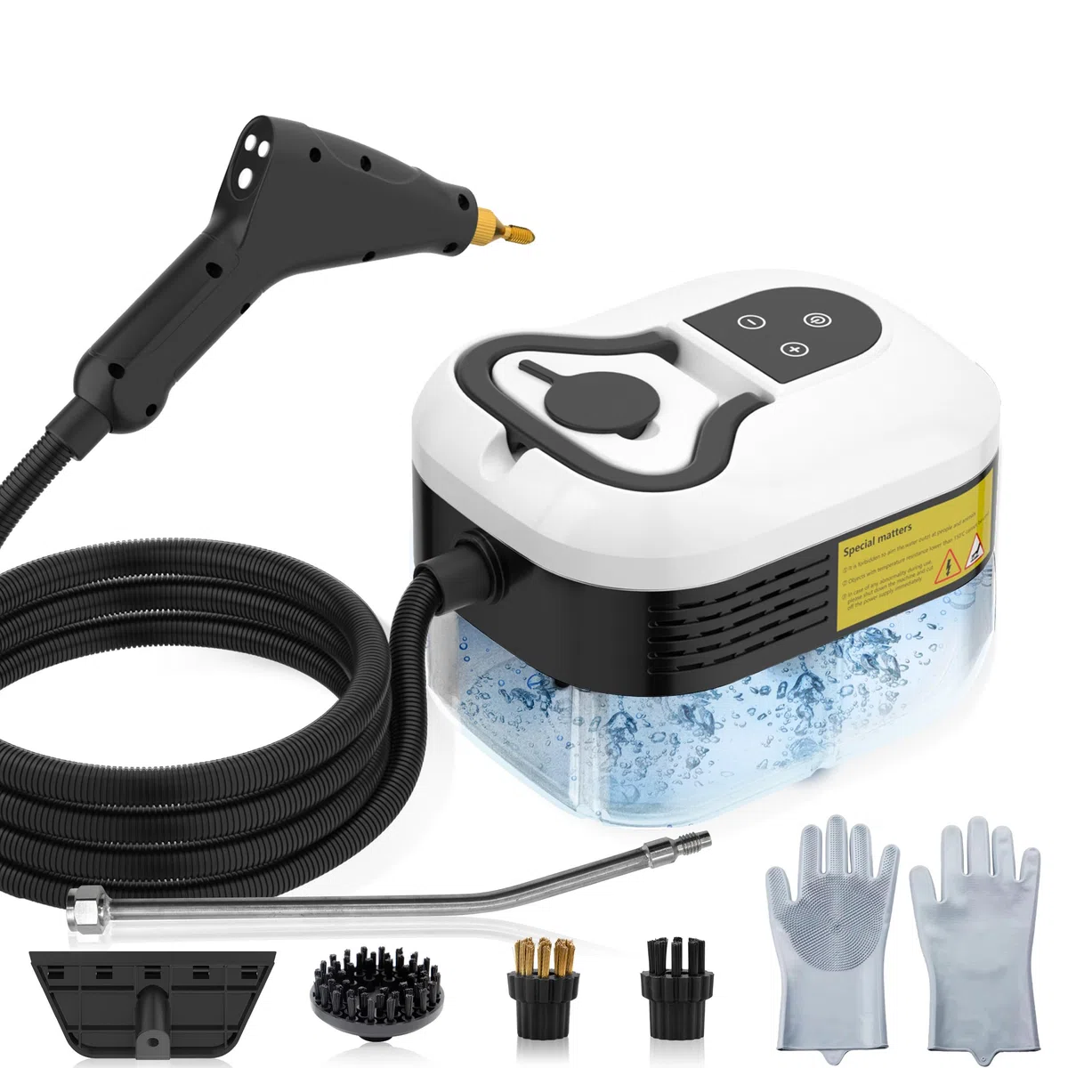 4.5 Bar Limpiador de Vapor Portátil, 2500W Limpiador de Vapor de Mano, Vaporeta Limpieza Hogar, 6 Velocidades Ajustables, Depósito de 1200ML, Para Limpiar Cocinas, Baños, Coches, Ventanas