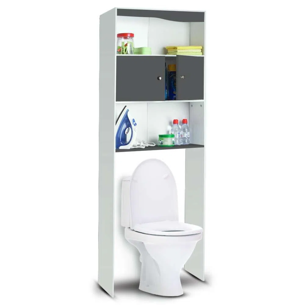 OSE - Mueble estantería para WC de 2 Puertas con Efecto Madera
