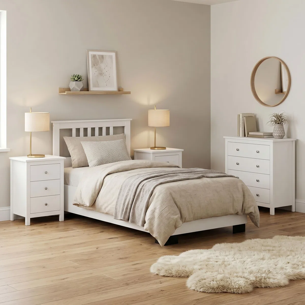 Dogar Moblit Cabecero de Pino Macizo para Cama con Somier de 90 cm Color Blanco Translucido Serie Alme Medidas (100x102x2) cm (Alto-Ancho_Fondo) Requiere Montaje