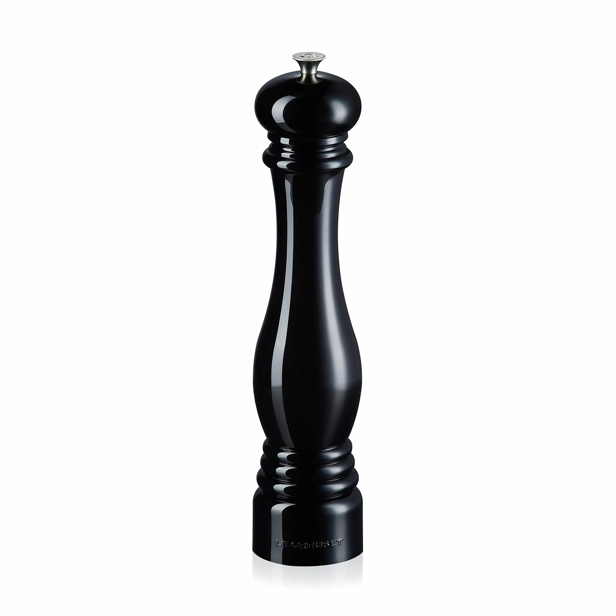Le Creuset Molinillo de sal clásico ajustable, Plástico ABS resistente a grietas, Anticorrosión, 518 g, Negro Onyx, 96002800140000