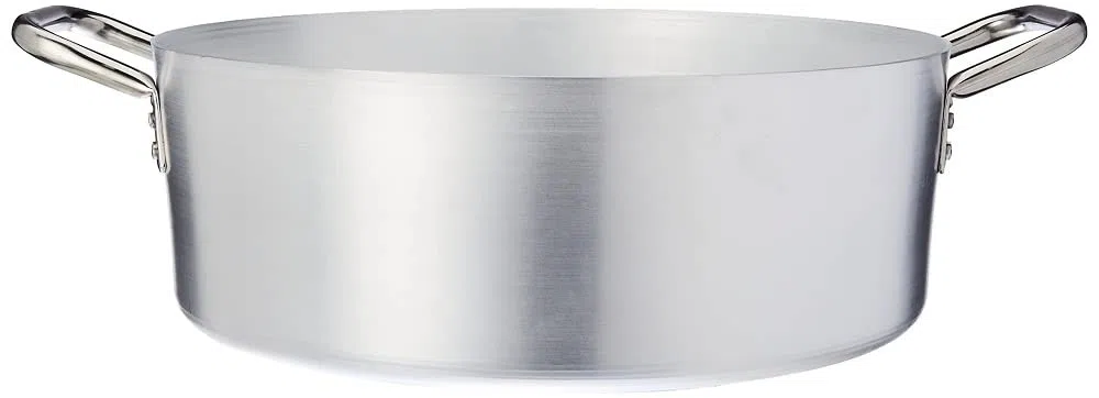 - Pentole Agnelli - Cacerola Baja de Aluminio - INOX con 2 Asas