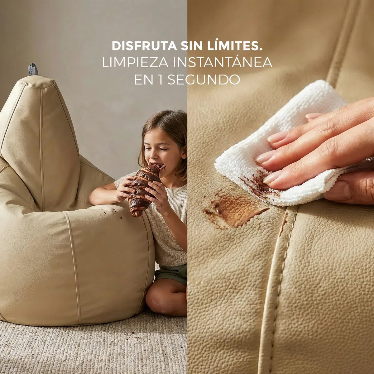 HAPPERS Puff Pera para Salón y Dormitorio con Relleno | Polipiel Alta Resistencia | Sillón Relax Ergonómico Infantil y Juvenil | Puff para Leer y Jugar | Negro 130x75 XL