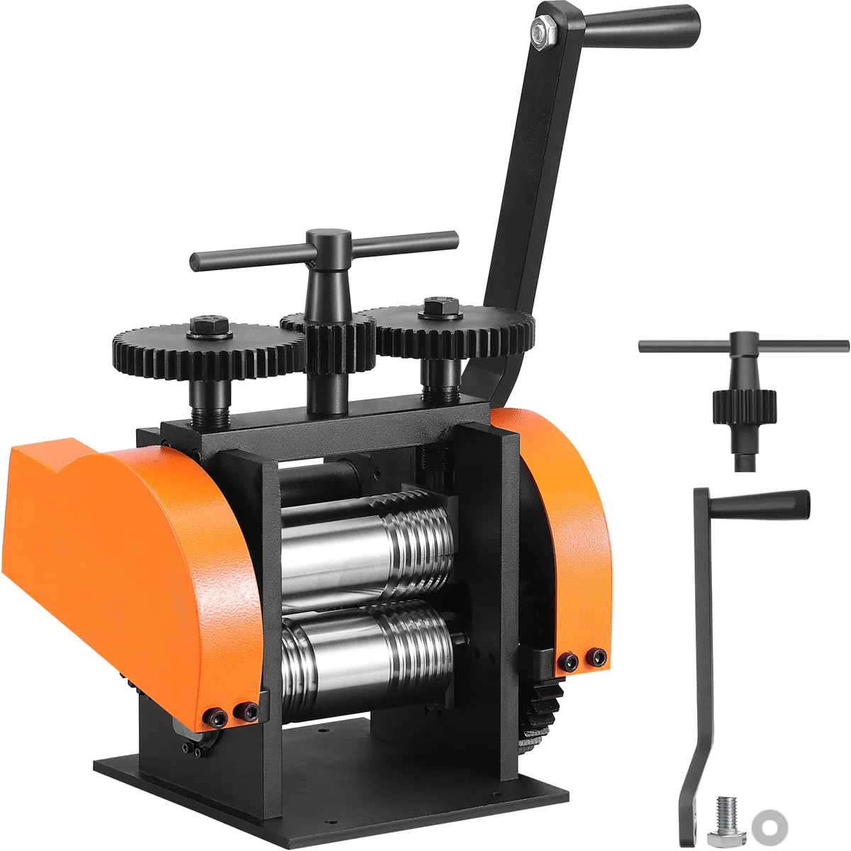VEVOR Laminador de Joya Ancho 45mm Máquina Laminadora de Joyería Espesor 0-6mm Relación de engranaje ajustable 1:2,4 para fabricación de joyas Procesamiento Chapa Metal Oro Plata Anillo Pulsera Taller
