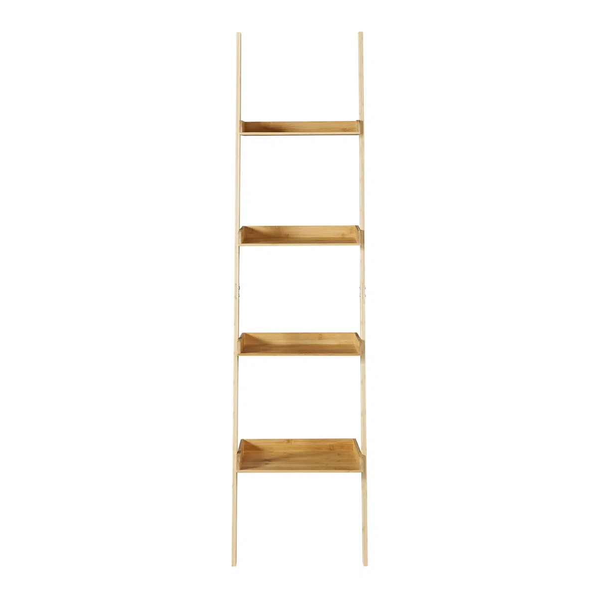[en.casa] Estantería Escalera de 4 Niveles Estantería En Forma de Escalón 4 Estantes de Diferentes Tamaños Diseño Atemporal Bambú 176 x 44 x 37 cm - Natural