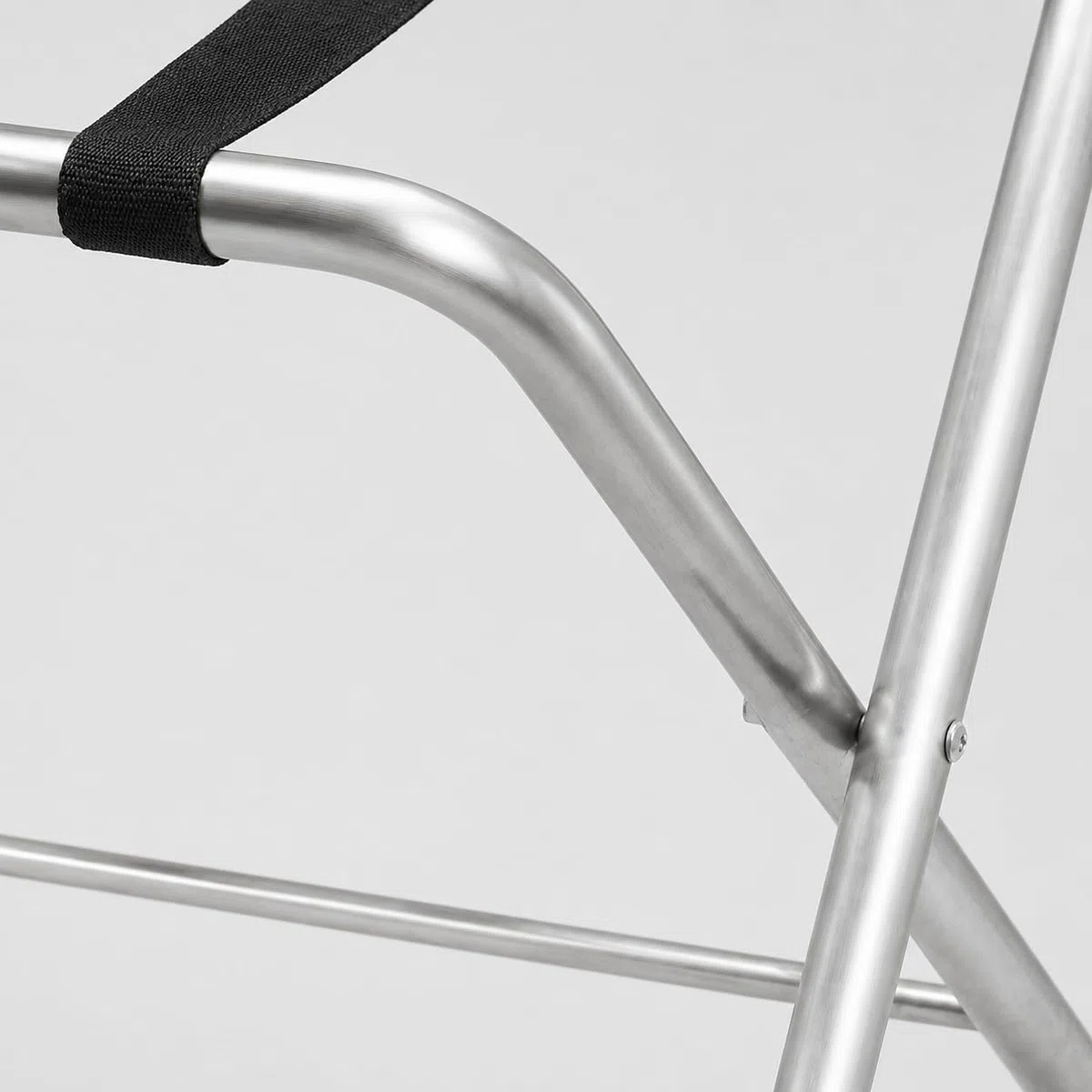 SARO AF 247 Portamaletas, acero inoxidable, plegable, 550 x 500 x 630 mm, 4 bandas textiles, diseño resistente