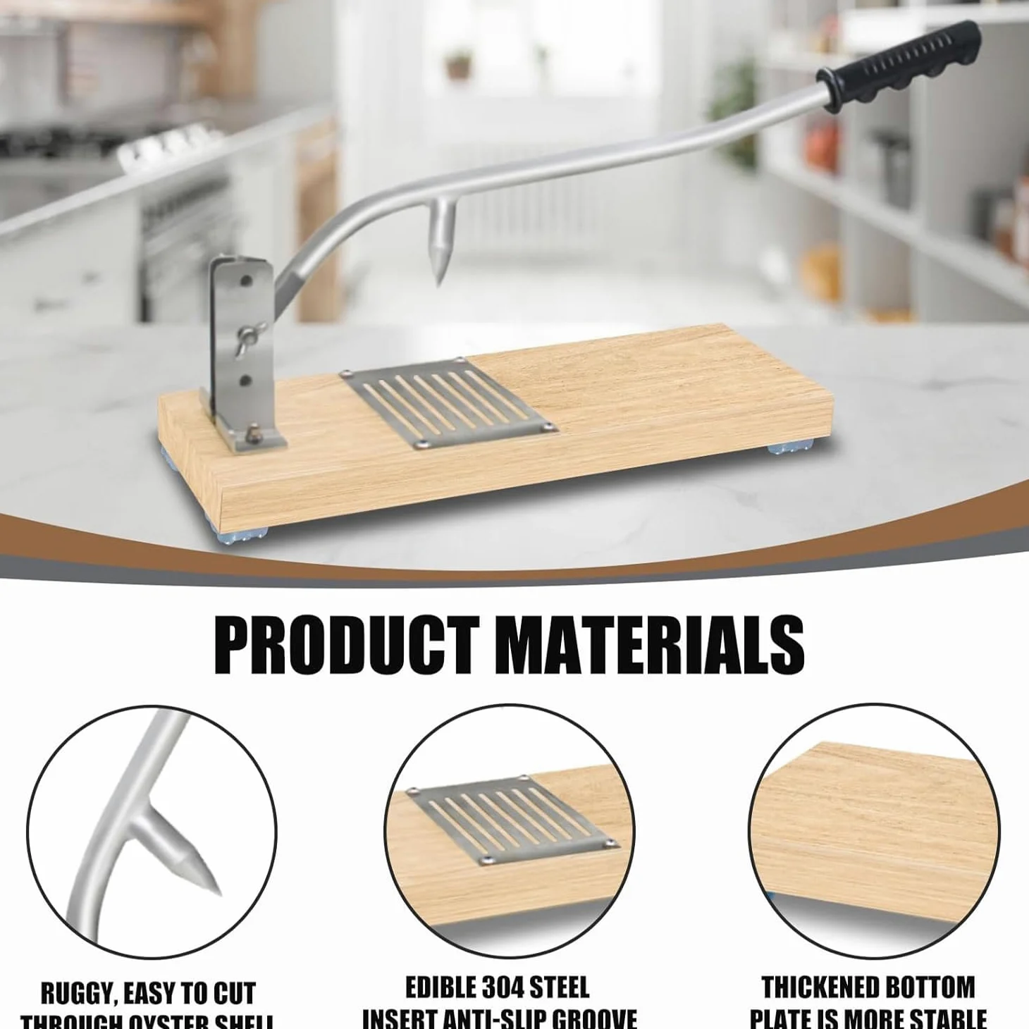 Abridor Ostras,Cuchillo de Ostras de Acero Inoxidable Ajustable,Herramienta para Descascarar Ostras,Herramienta para Mariscos para Restaurantes y Hogares