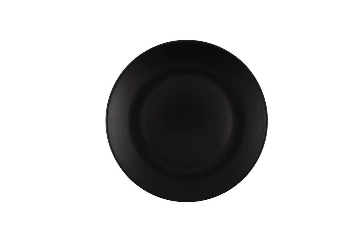 Juego de Vajilla Elegante de Cerámica Negra Mate (12 Piezas) | 100% Gres, Antibacteriano, Fácil de Limpiar, Resistente al Choque Térmico | Apto para Lavavajillas y Microondas