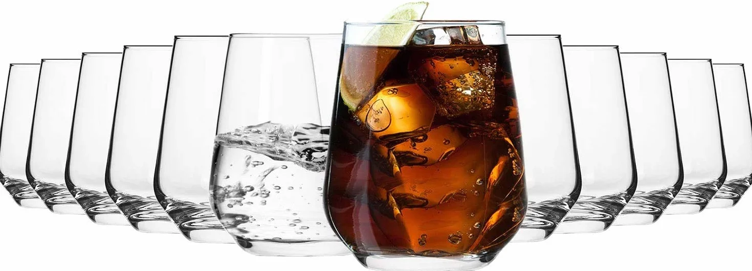 Krosno Vasos de Agua Jugo Tumbler | Conjunto de 12 Piezas | 400 ML | Splendour Collection | Perfectos para Uso en Casa, Restaurante y en Fiestas | Apto para Lavavajillas
