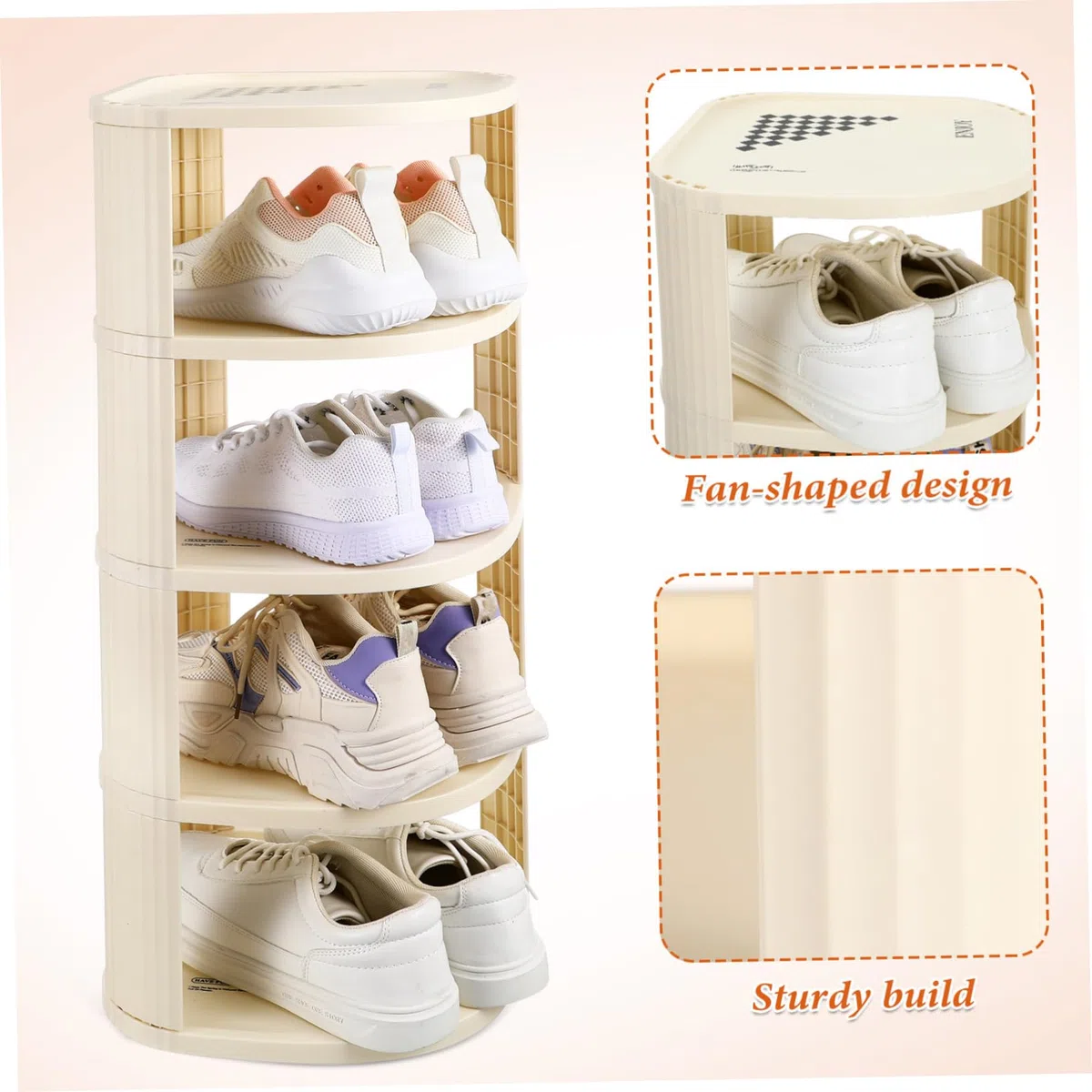 Estante Organizador De Zapatos De 9 Niveles, Zapatero Estrecho De Esquina Hogar, Estructura Vertical De Plástico Resistente Que Ahorra Espacio y Permite Montaje Rápido para Entrada