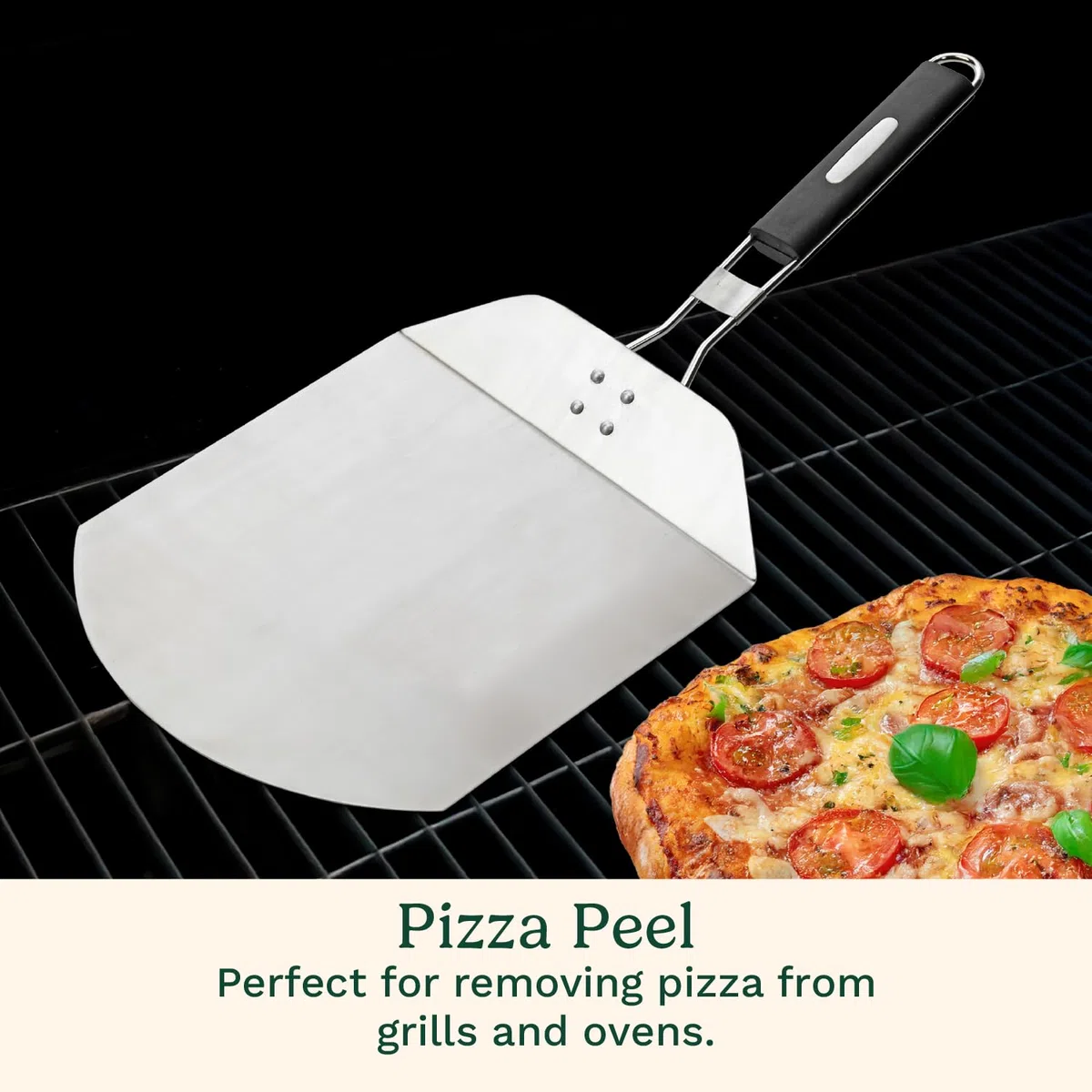 Cuisinart CPS - 445 – Set de Parrilla para Pizza de 3 Piezas (Piedra para Pizza, Cortador de Ruedapara Pizza,vPalapara Pizza)