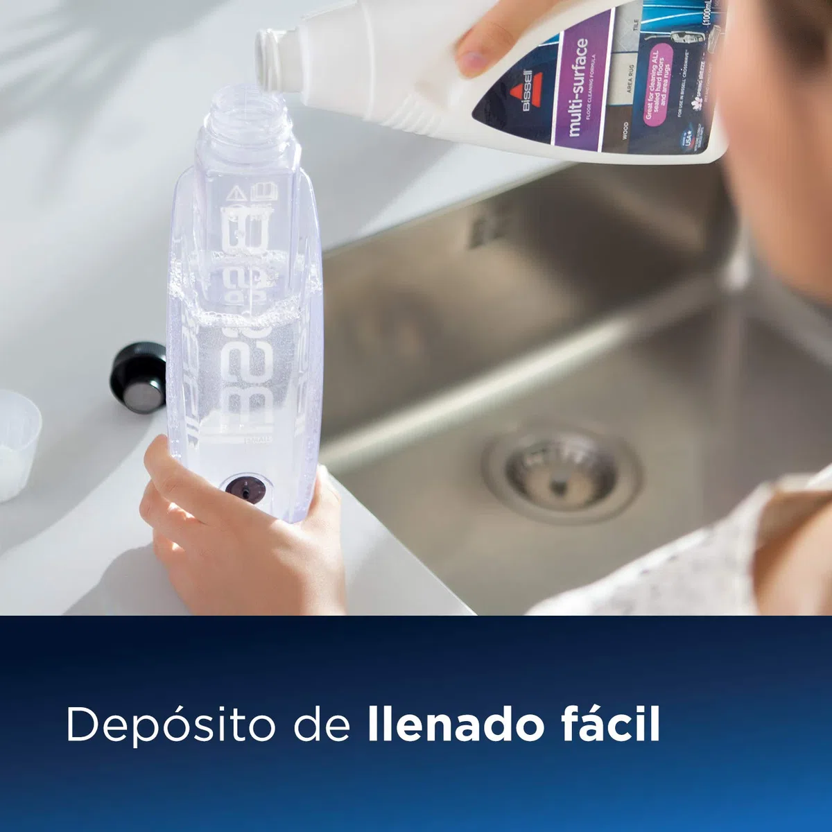 BISSELL SpinWave, Fregona eléctrica giratoria para Suelos Duros, baldosas, parqué, Dosificación de Agua bajo Demanda, Incluye Almohadillas Lavables, 62 dB, 20522