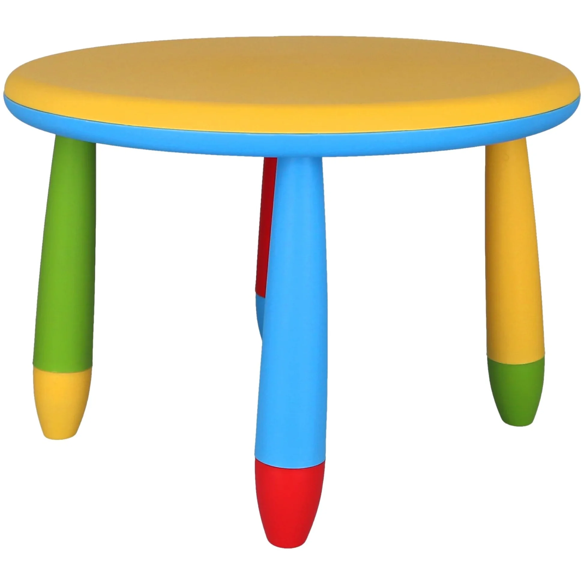 Aranaz Mesita Infantil Redonda Amarilla, Multifuncional, diseño Moderno, 70x48 cm, Fabricada en plástico, Resistente, jardín o terraza