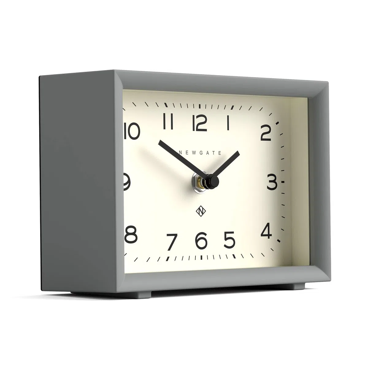NEWGATE® Henry Reloj de Escritorio | Diseño Rectangular contemporáneo | Gris Elegante | Monjers fáciles de Leer | Estilo Moderno para Escritorio, encimera, estantería o mesilla