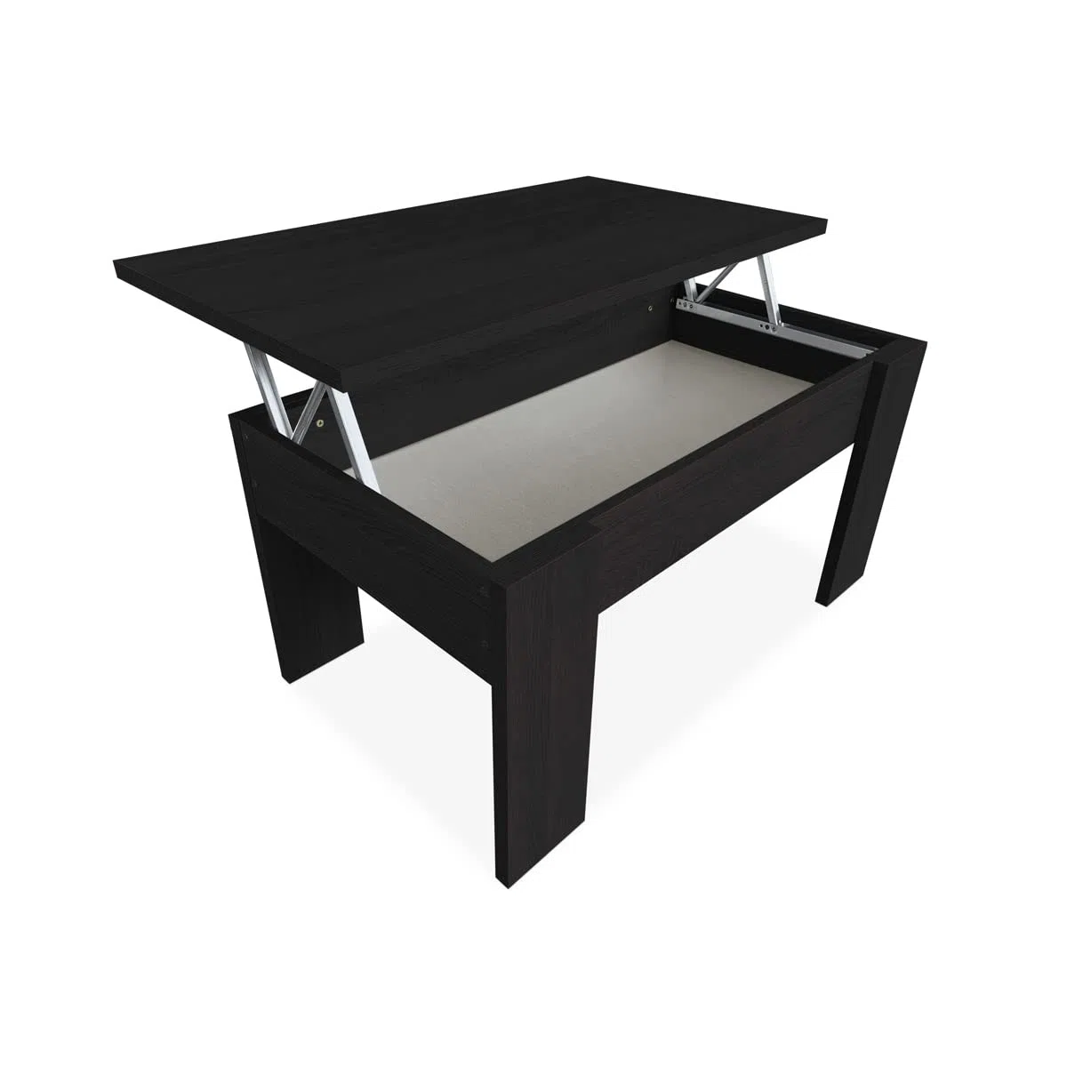 Duérmete Online Mesa de Centro Elevable, Mesita de Salón o Comedor, Acabado en Color Wengue, Medidas: 90 cm (Ancho) x 50 cm (Fondo) x 46-57 cm (Alto), Madera, 90 x 50 x 46/57 cm