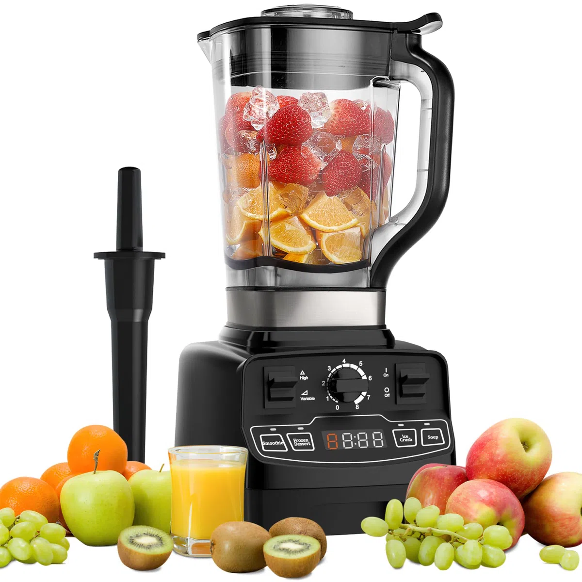Batidora de Vaso 2000W, Profesional Licuadora de 2L sin BPA con 4 Programas, 8 Velocidades, 33000 r/min, Limpieza Automática, Blender Licuadoras para Zumos, Batidos, Verduras, Frutas