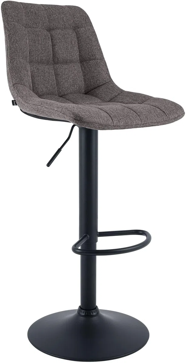 CLP Taburete de Bar Mapun, Silla de Bar Regulable en Altura y giratoria 360 Grados, Acolchada, con Estructura Metalica para Cocina, Color:Gris Oscuro, Material:Tela