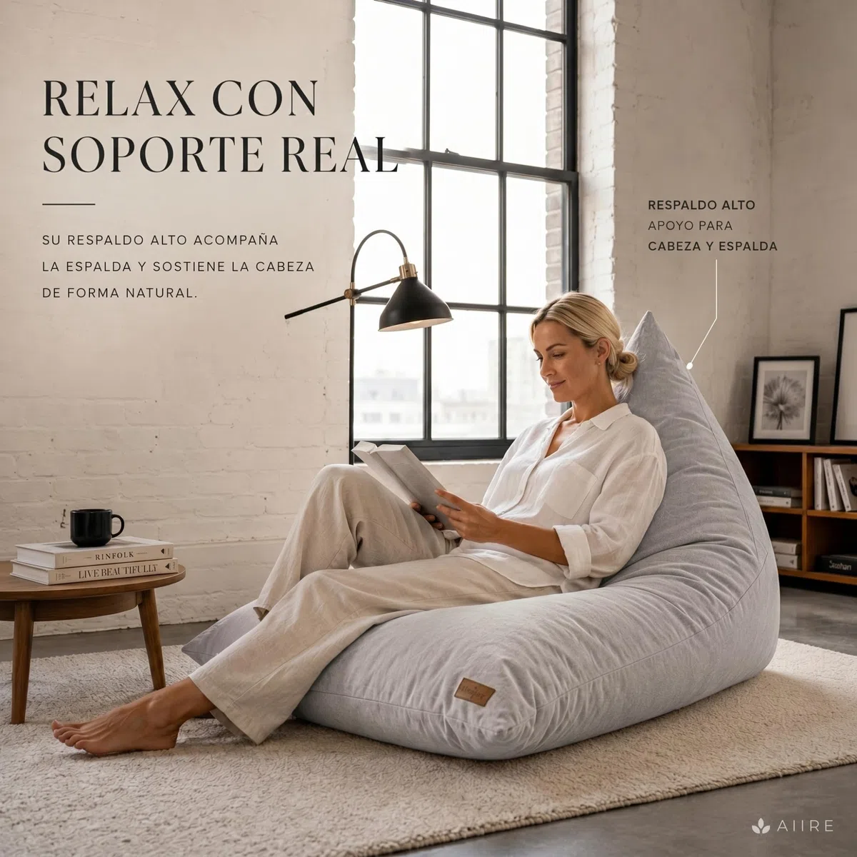Aiire Puff con Relleno Incluido Moderno - Puf Salon XXL de Diseño para Adulto o Juvenil - Funda Desenfundable y Lavable - Puffs Infantiles XXL - Bean Bag Chair Gamer Gigante