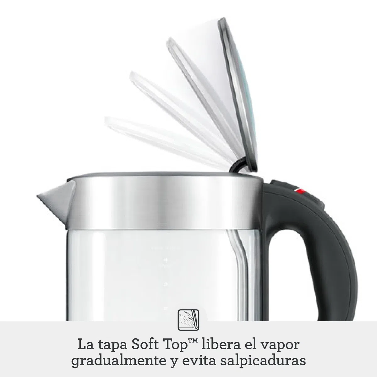 Sage Compact Kettle Pure - Hervidor de Agua de Vidrio de 1L, Claro