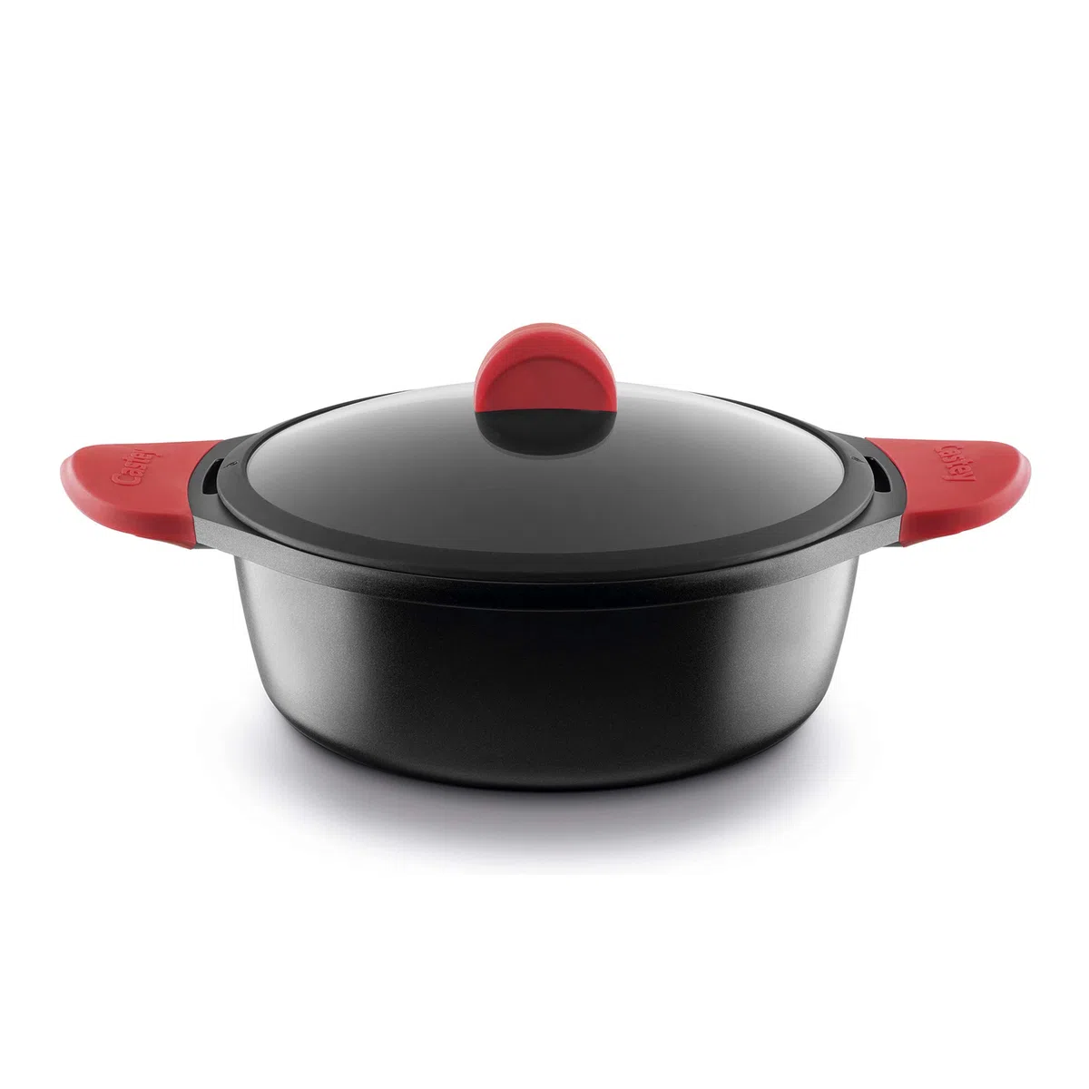 CASTEY - Cacerola Alta de Inducción, 28 cm, Modelo IO28, Aluminio, con Tapa, Revestimiento Antiadherente, Distribuye de Forma Homogénea el Calor, Resistente y Duradera, Libre de PFOA