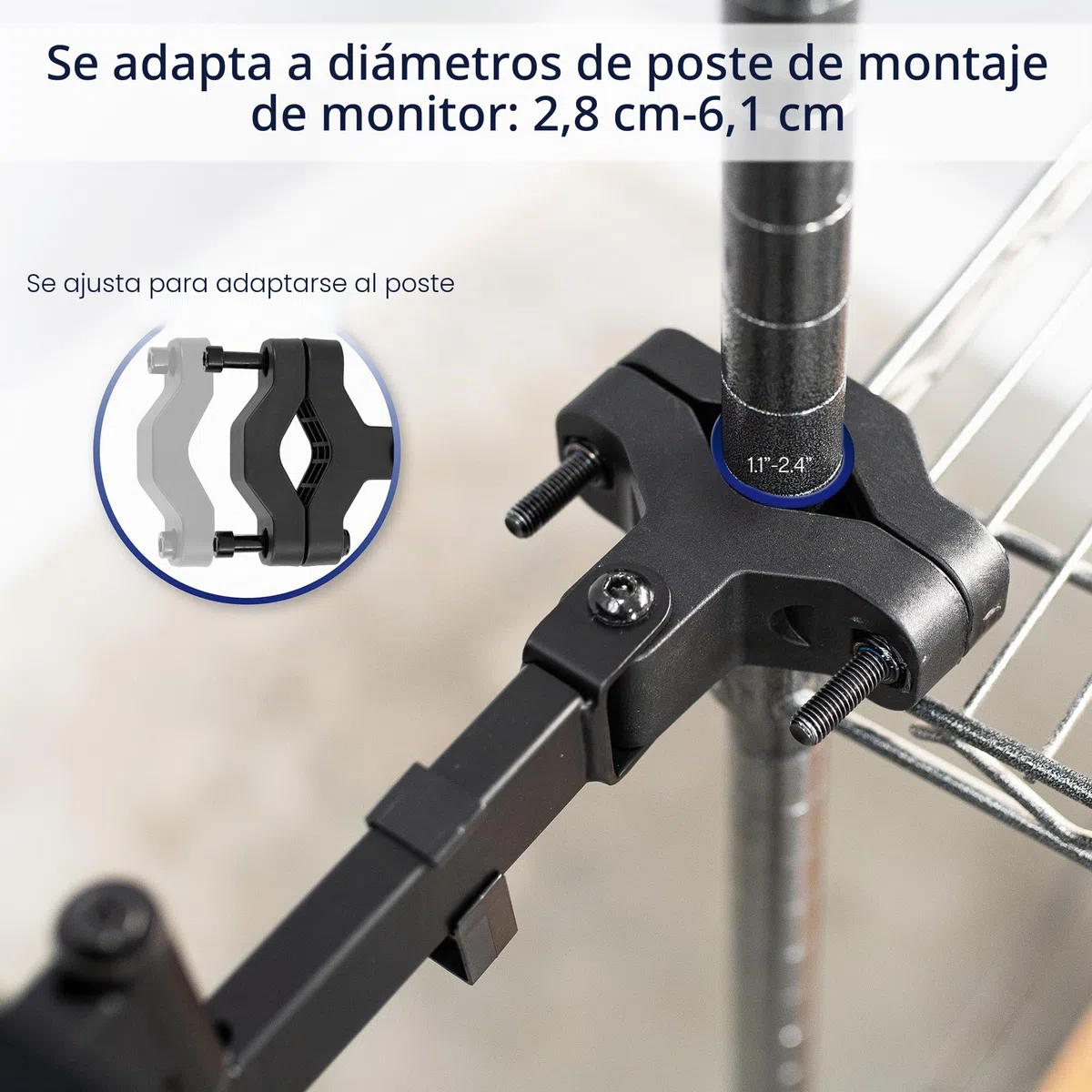 Vivo Mount-POLEKB Soporte Universal para Bandeja de Teclado y ratón de 66 cm, rotación de 360 Grados, posición de Escritura Neutra, Color Negro