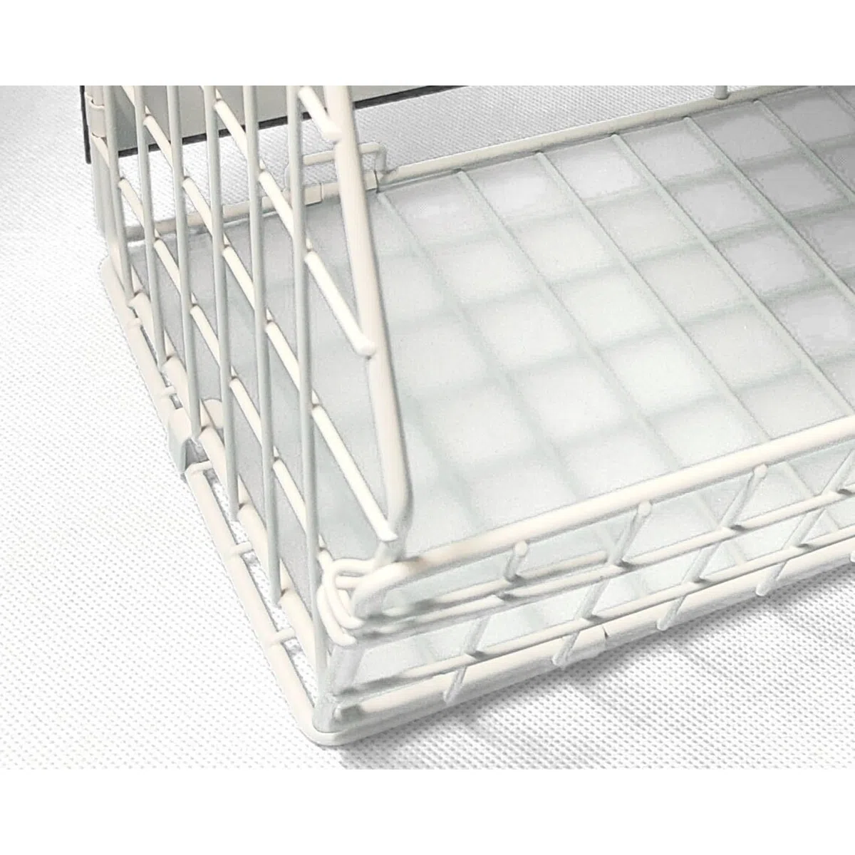 Relaxdays Frutero magnético de Pared, Set de 2, Madera/Metal, 30x35,5x21 cm, Blanco/Natural