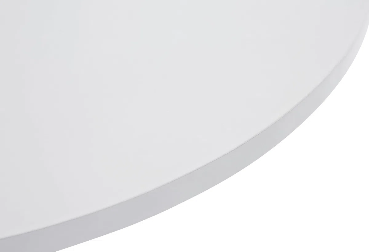 CLP Mesa Alta de Bar con Tablero Redondo | Mesa de Soporte Alto de Metal con Superficie Redonda de Madera I Mesa de Bar con Ř 60 cm, Color:Blanco