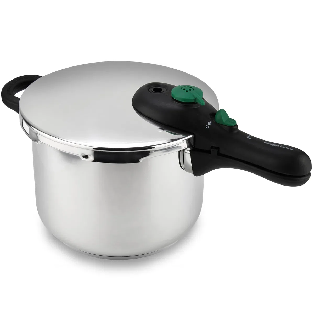 Magefesa DYNAMIC - Olla Express Rápida 6L, Acero Inoxidable 18/10, 5 Sistemas de Seguridad, Fácil Uso, Apto para Todo tipo de cocinas, Inducción