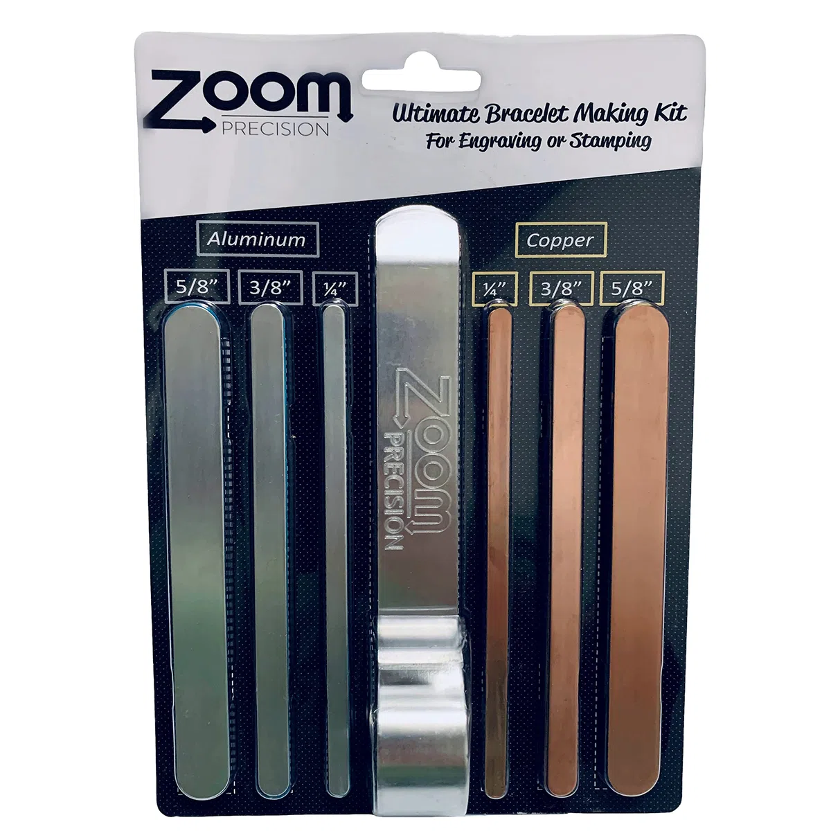 Zoom Precision Kit de estampación de Metal para Pulsera-Brazalete de Aluminio y Cobre en Blanco con Barra de flexión de Pulsera para Kit de Estampado de joyería-Estampado de Metal en blanco-19 Piezas