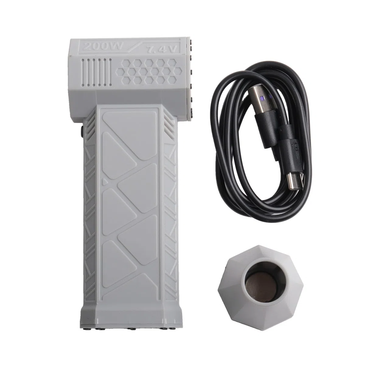 Ventilador turbo portátil con iluminación LED, motor sin escobillas de 130000 rpm, flujo de aire de 52 m/s, batería 21700 x 2, carga rápida, protección contra sobrecalentamiento, diseño