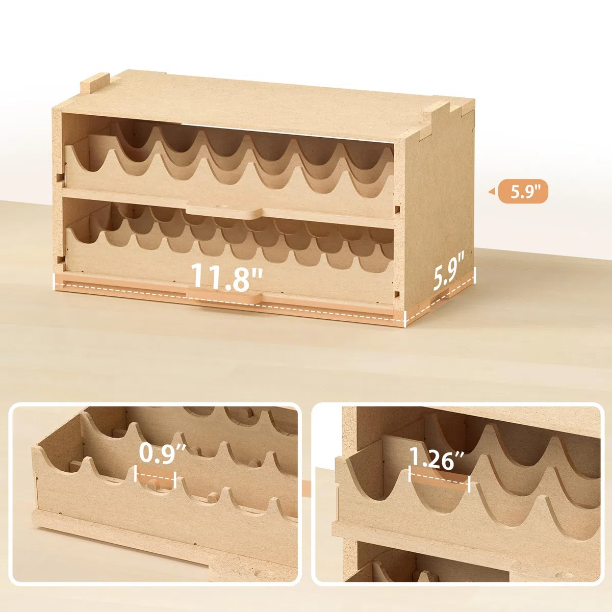 Organizador de pintura de plástico para 50 pinturas, almacenamiento extraíble con material MDF, herramientas de modelo, adecuado para 10 ml Tamiya/Mr.Hobby y juego de pintura en miniatura GK8