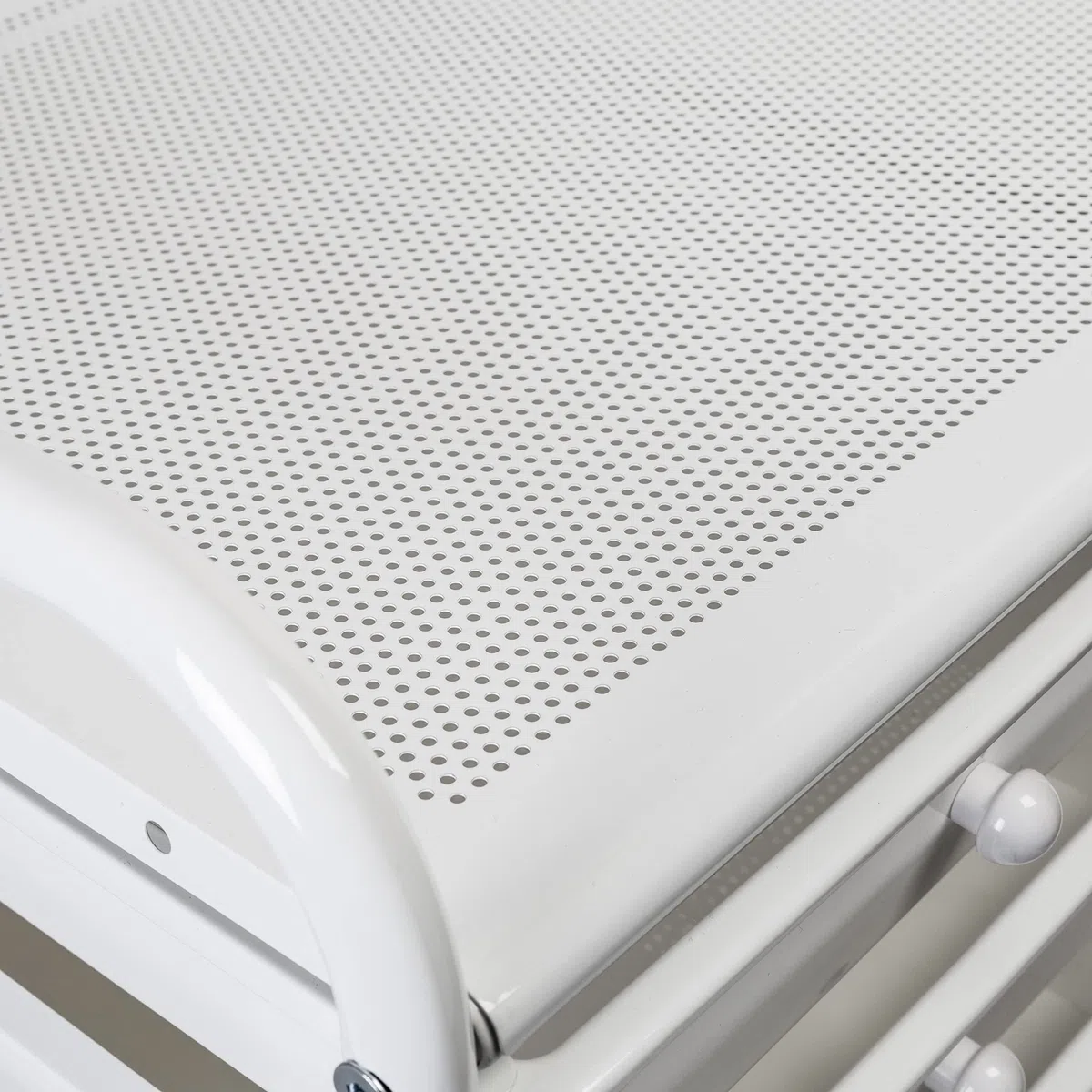 Honey-Can-Do Carrito de almacenamiento de metal con 15 cajones, blanco, acero