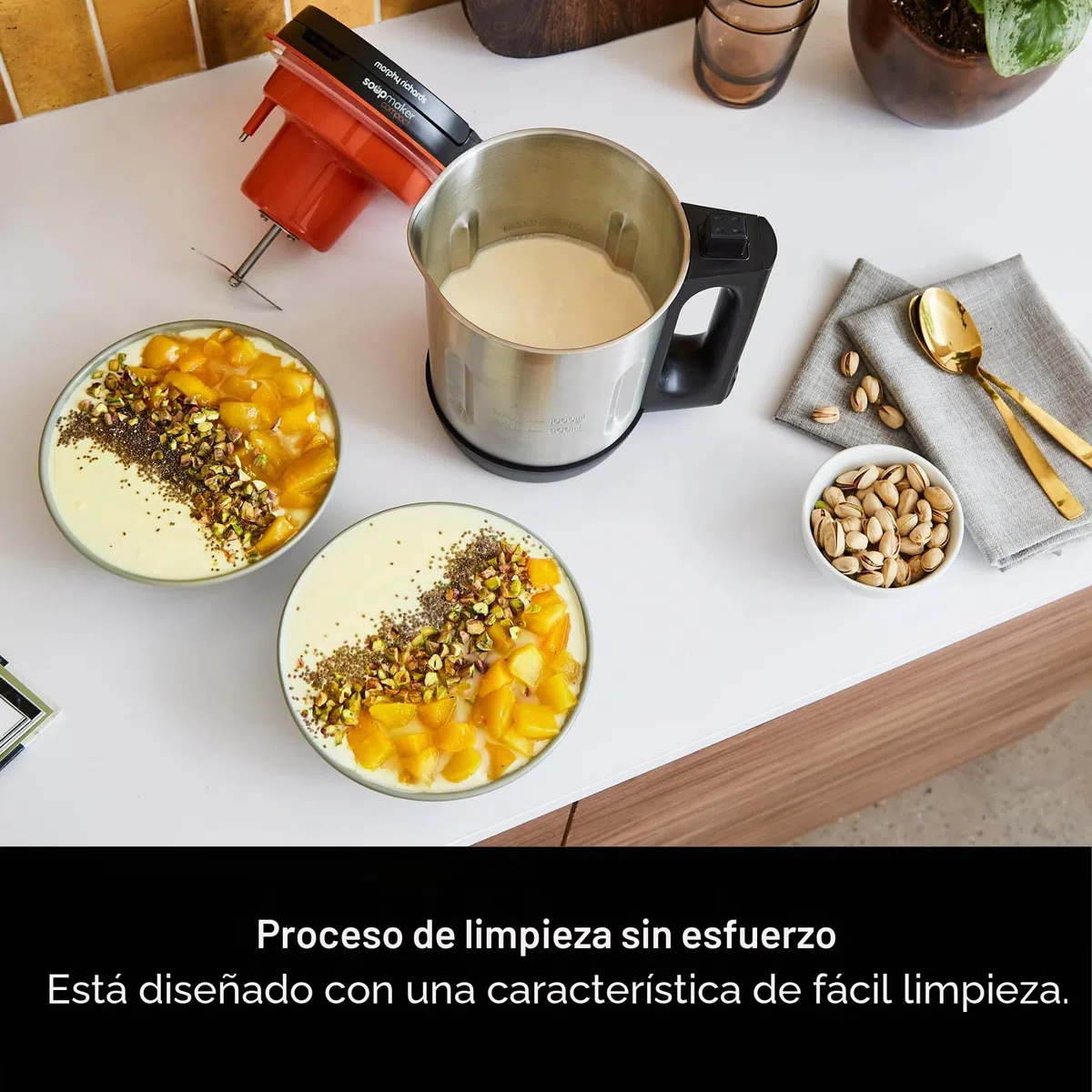 Morphy Richards Máquina para hacer sopa compacta 501021 de acero inoxidable, 1 litro, 900 W