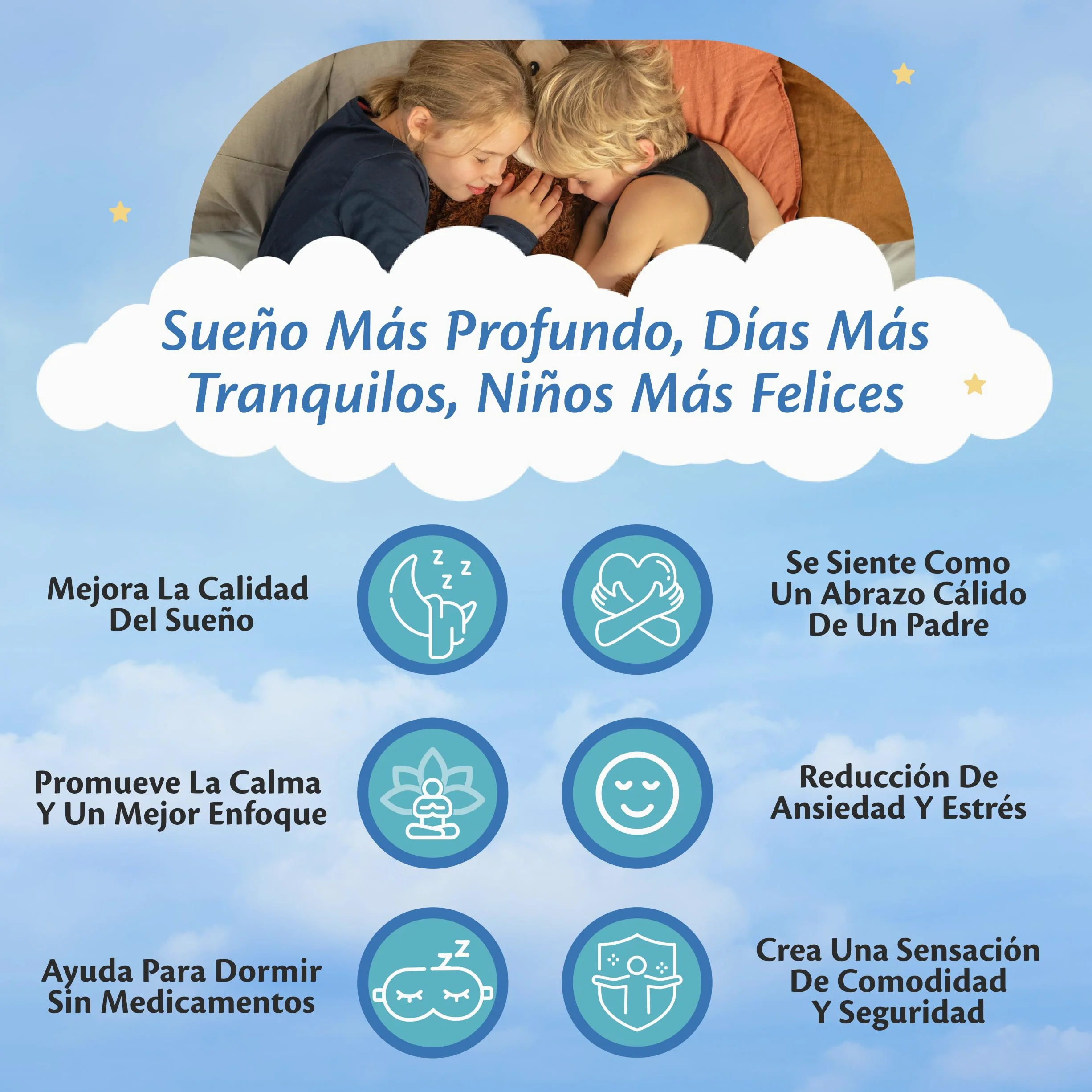 Ella Manta Pesada para Niños 2,4 kg 90x120 cm – Manta Terapéutica, para Reducción de Estrés y Ansiedad, Perlas de Vidrio Hipoalergénicas, Capa Exterior de Algodón Suave y Refrescante, para Niños de 15